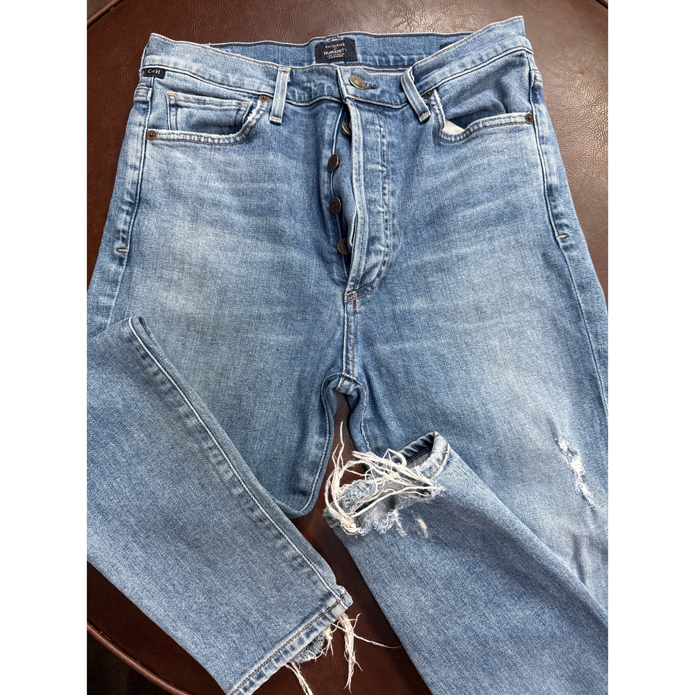 Citizens of Humanity Distressed Denim Jeans in Blue